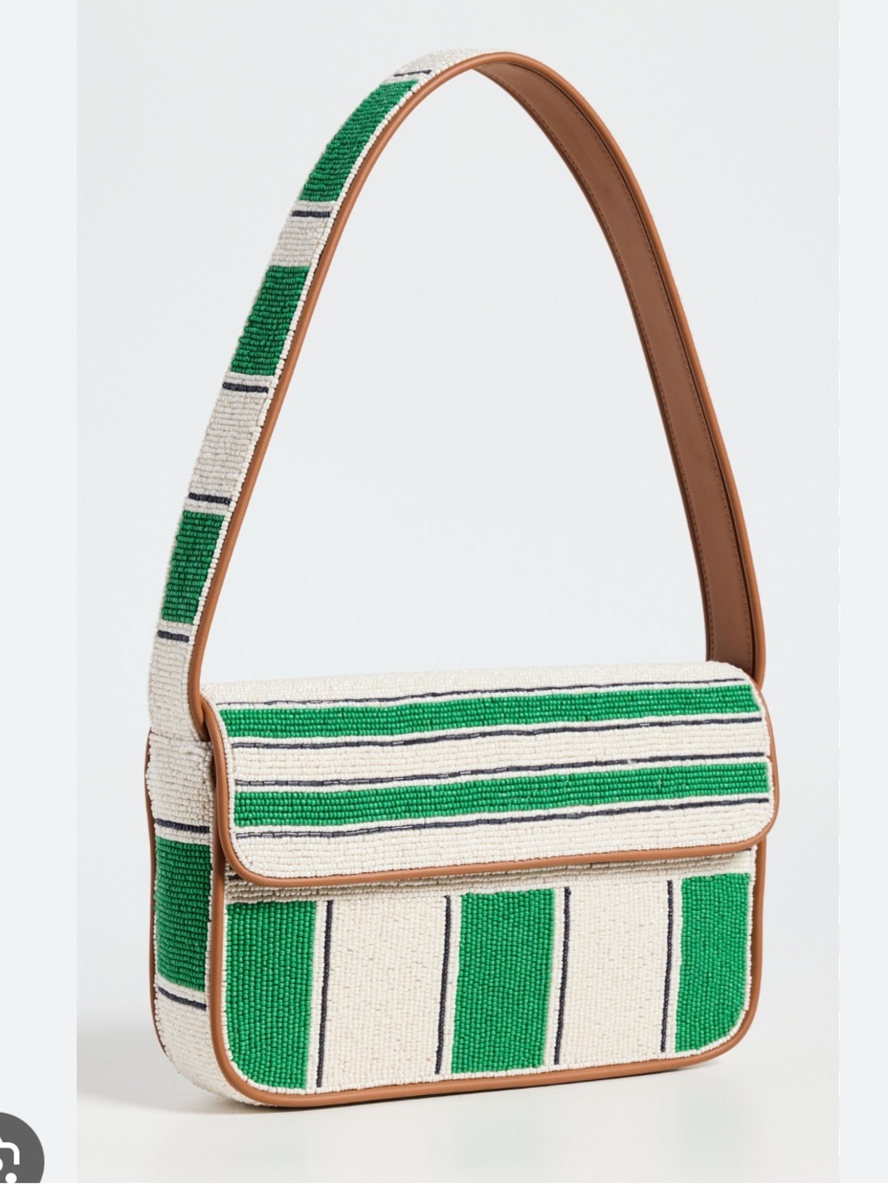 LIKE NEW STAUD Tommy Beaded Bag, Bungalow Stripe